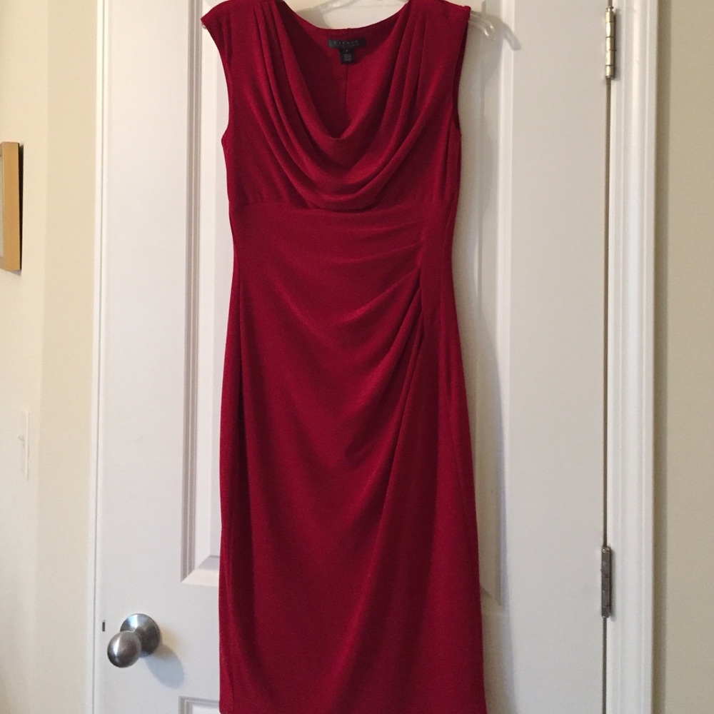 Ralph Lauren Ruched dress with cowl neckline size 6